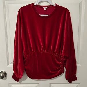 Red velour top